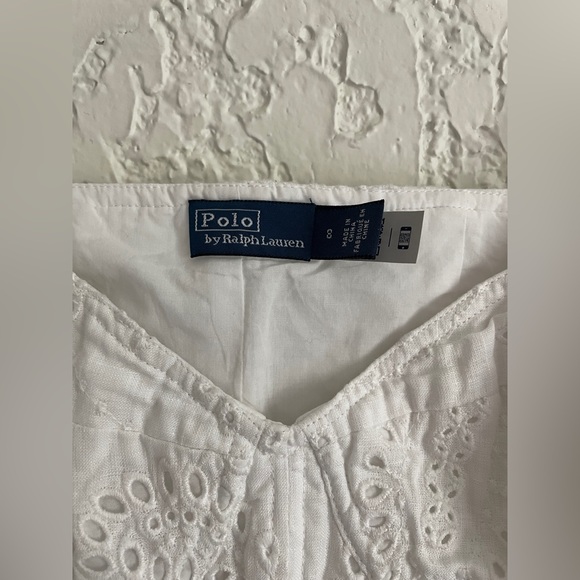 Polo Ralph Lauren® Eyelet Linen Bustier Corset Top - White - 8 - Picture 4 of 7